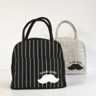 Mustache Applique Canvas Lunch Bag