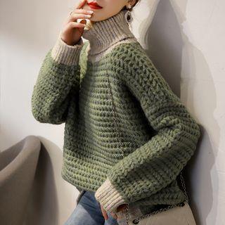 Turtleneck Waffle Knit Sweater