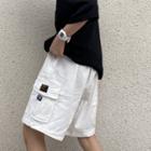 Drawstring Waist Side Pocket Cargo Shorts