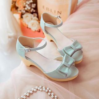 Bow-accent Heeled Sandals