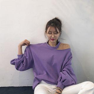 Cutout-shoulder Loose-fit Sweatshirt