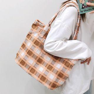 Cotton Plaid Tote Bag