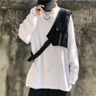 Long-sleeve Plain T-shirt / Chest Bag