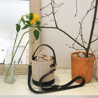 Woven Cylinder Bag With Pouch