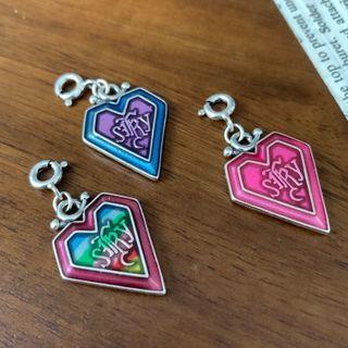 Lettering Heart Sterling Silver Dangle Earring