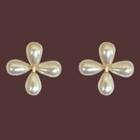 Flower Faux Pearl Earring 1 Pair - Off-white - One Size