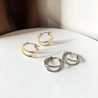 Sterling Silver Layered Hoop Earring