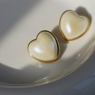 Heart Faux Gemstone Alloy Earring