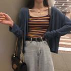 Striped Camisole / Open-front Jacket