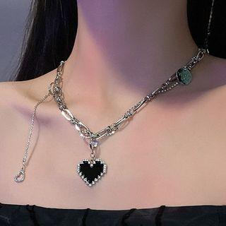 Cz Heart Drop Earring / Necklace / Set