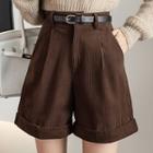 High Waist Wide Leg Corduroy Shorts