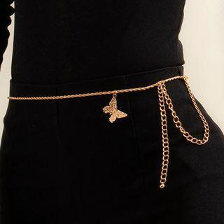 Butterfly Pendant Alloy Waist Chain