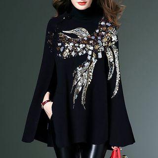 Embellished Knit Cape
