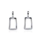 Simple Geometric Cutout Square Earrings Silver - One Size