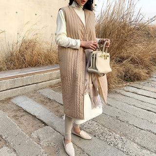 Quilted Dumble Long Vest & Sash