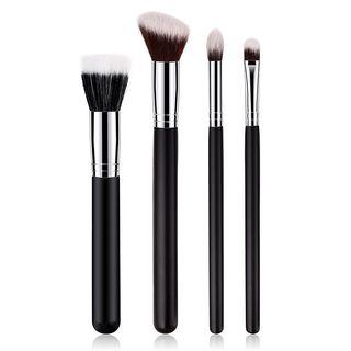 Set Of 4: Makeup Brush With Wooden Handle
