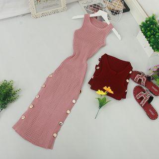 Sleeveless Sheath Knit Maxi Dress