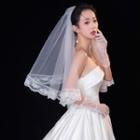 Lace Trim Wedding Veil With Comb - 60 To 80cm