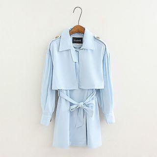 Double-breasted Mock Two-piece Coatdress