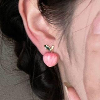 Peach Alloy Earring 1 Pair - Pink - One Size