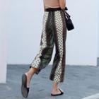 Patterned Cropped Wide Leg Pants