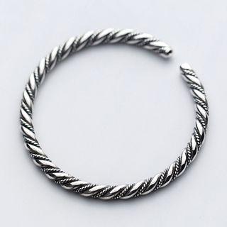 Twisted 925 Sterling Silver Open Bangle