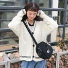 Cable Knit Buttoned Jacket White - One Size