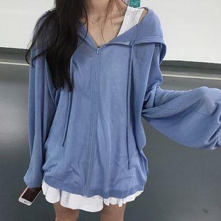 Loose-fit Light Hoodie / White Tank Dress