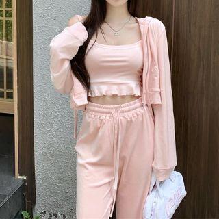 Camisole Top / Zip Hoodie / Wide Leg Pants