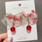 Bow Drop Earring 1 Pair - Silver Earrings - As Shown In Figure - One Size