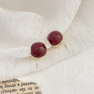 Bead Alloy Earring 1 Pair - 01 - Wine Red - One Size