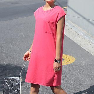 Round-neck Sleeveless Mini T-shirt Dress