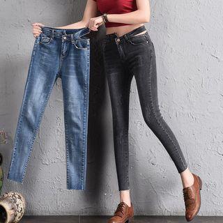 Cut Out Detail Skinny Jeans