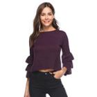 Bell-sleeve Crop Sweater