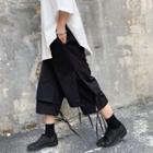 Mock Two-piece Capri Tie-cuff Pants