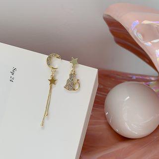 Non-matching Alloy Cat Earring