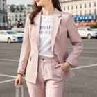 Striped Single-button Blazer / Dress Pants