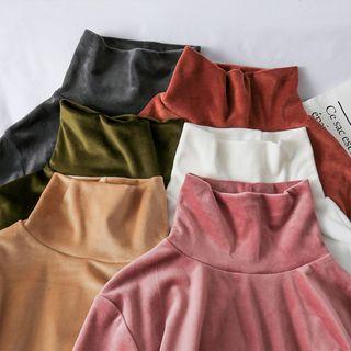 Cowl-neck Velvet Blouse