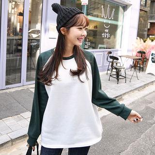 Raglan-sleeve Brushed Fleece Lined T-shirt