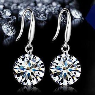 Rhinestone Drop Earring 1 Pc - As Shown In Figure - One Size
