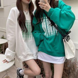 Long-sleeve Gradient Print Sweatshirt