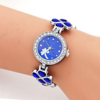 Rhinestone Clover Bracelet Watch