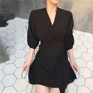 High-waist V-neck Dress