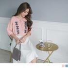 Embroidered Smock Top