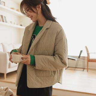 Peaked-lapel Quilted Blazer