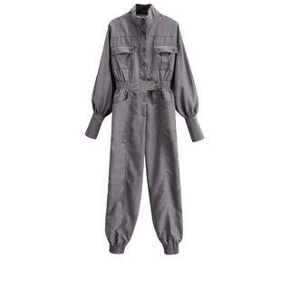Lantern-sleeve Cropped Harem Jumpsuit