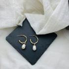 Freshwater Pearl Irregular Alloy Dangle Earring 1 Pair - As Shown In Figure - One Size