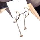 Alloy Geometric Dangle Earring 1 Pair - Silver Stud - Gold - One Size