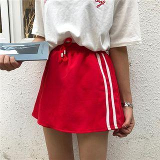 Striped Drawstring Skort