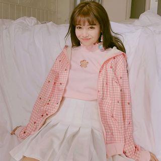 Strawberry Print Hooded Jacket